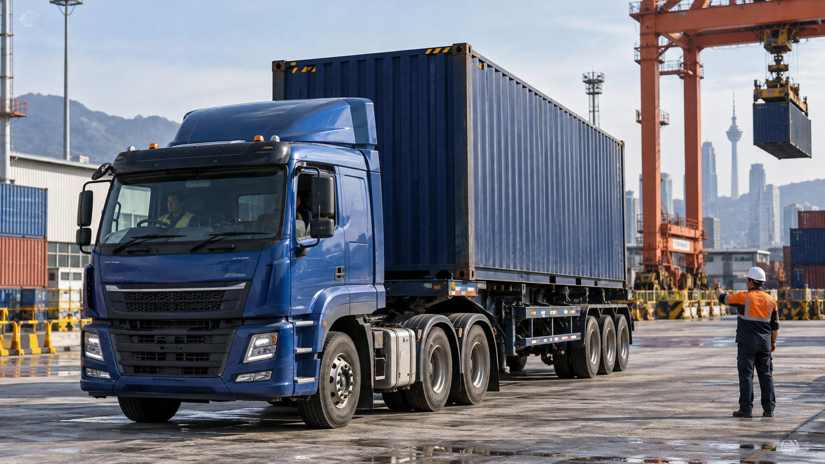 Illustrative container delivery planning scene